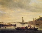 Saloman van Ruysdael The Crossing at Nimwegen oil painting reproduction